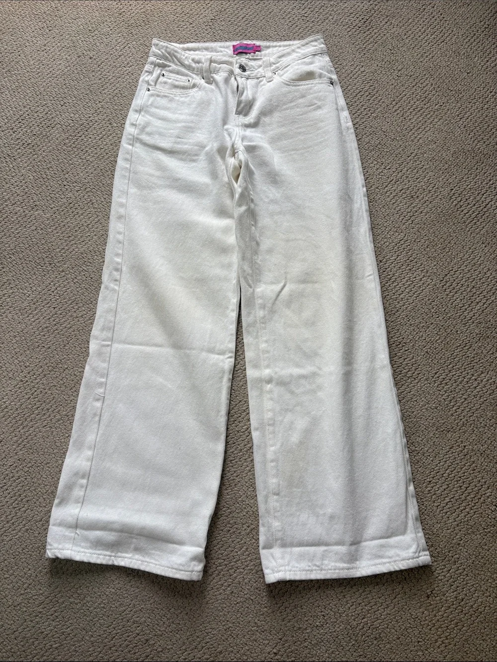 Edikted White Wide-Leg Jeans - Picture 1 of 8